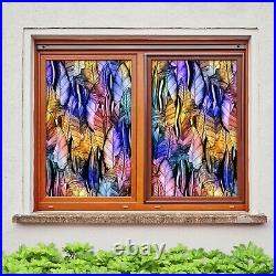 3D Colorful Leaves R178 Window Film Print Sticker Cling Stained Glass UV Su
