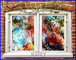 3D Colorful Light D88 Window Film Print Sticker Cling Stained Glass UV Block An