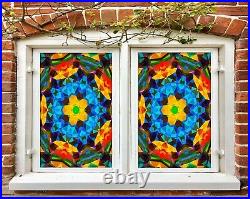 3D Colorful Patt I173 Window Film Print Sticker Cling Stained Glass UV Block Ang