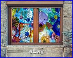 3D Colorful seam D38 Window Film Print Sticker Cling Stained Glass UV Block An