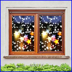 3D Colour A14 Christmas Window Film Print Sticker Cling Stained Glass Xmas Zoe