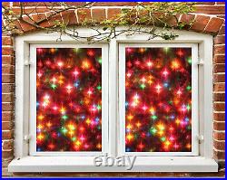 3D Colour B15 Christmas Window Film Print Sticker Cling Stained Glass Xmas Zoe