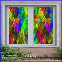 3D Colour Diamond B14 Window Film Print Sticker Cling Stained Glass UV Block Sin 3D Colour Diamond B14 Window Film Print Sticker Cling Stained Glass UV Block Sin