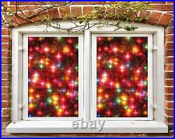 3D Colour N515 Christmas Window Film Print Sticker Cling Stained Glass Xmas Fay