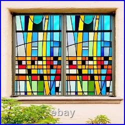 3D Colour Sample B276 Window Film Print Sticker Cling Stained Glass UV Block Sin