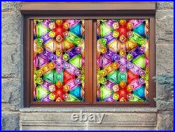 3D Colour Sample B315 Window Film Print Sticker Cling Stained Glass UV Block Sin