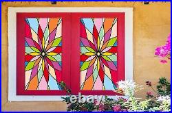 3D Colour Sample B327 Window Film Print Sticker Cling Stained Glass UV Block Sin