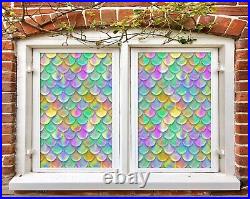 3D Colour Scale B1649 Window Film Print Sticker Cling Stained Glass UV Block Sin