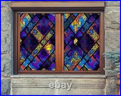 3D Dark Color System R152 Window Film Print Sticker Cling Stained Glass UV Su