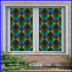 3D Gradient Color R120 Window Film Print Sticker Cling Stained Glass UV Su