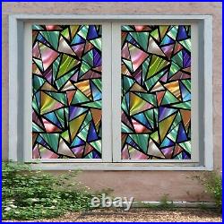 3D Laser Colorful Block R207 Window Film Print Sticker Cling Stained Glass UV Su