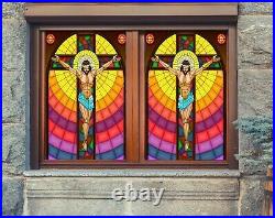 3D Man Colorful S I25 Window Film Print Sticker Cling Stained Glass UV Block Ang