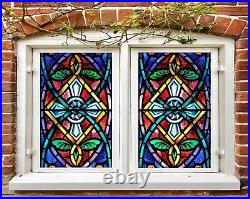 3D Pattern Color I170 Window Film Print Sticker Cling Stained Glass UV Block Ang