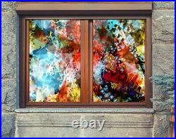 3D Psychedelic Color R087 Window Film Print Sticker Cling Stained Glass UV Su