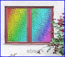 3D Rainbow Color N519 Window Film Print Sticker Cling Stained Glass UV Block Amy
