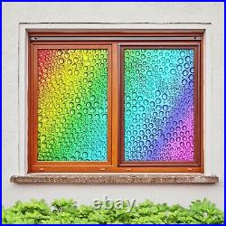 3D Rainbow Color N519 Window Film Print Sticker Cling Stained Glass UV Block Amy