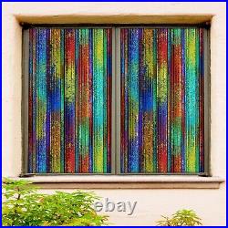 3D Stripes Color B593 Window Film Print Sticker Cling Stained Glass UV Block Sin