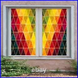 3D Triangle Color B22 Window Film Print Sticker Cling Stained Glass UV Block Sin 3D Triangle Color B22 Window Film Print Sticker Cling Stained Glass UV Block Sin