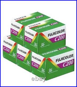 5x Fujifilm Fujicolor C200 Colour 36 Exposure 35mm Film