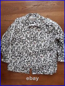 ADIDAS originals x Fiorucci life love NY denim print jacket art boho hip hop XL