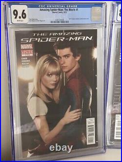 AMAZING SPIDER-MAN THE MOVIE #1 #2 2012 ANDREW GARFIELD COVER CGC Set 9.6, 8.0