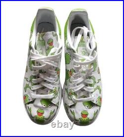 Adidas Stan Smith Kermit Frog Trainers Size 5 Leather Graphic Print White Green