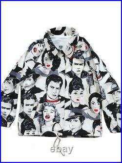 All Over Printed Hollywood Legends Icons Pop Art Coaches Jacket Snaps Drawstring