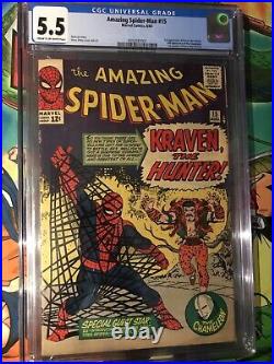 Amazing Spider-Man #15 1st KRAVEN! MOVIE COMING! CGC 5.5 FN- KEY BOOK