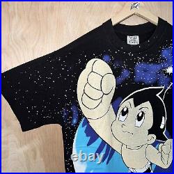 Astro Boy Mega Print All Over Print Tee Shirt Modern Boot Retro Vtg Size XL