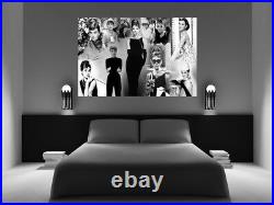 Audrey Hepburn Premium Cotton Canvas Picture Collage Wall Art Print All Colours