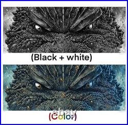 B/W + Color Godzilla Minus One Edmiston Eyes Without A Face 24x 10 1/4 GxG