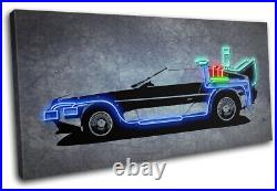 Back to The Future Neon Movie Greats SINGLE CANVAS WALL ART Picture Print