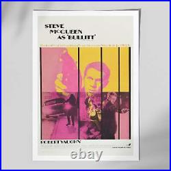 Bullitt Movie Poster Full Colour Wall Art Print, Vintage Style Homeware