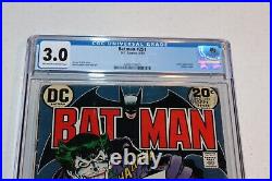 CGC 3.0 Batman 251 1973 Classic Neal Adams Joker Card Cover HTF
