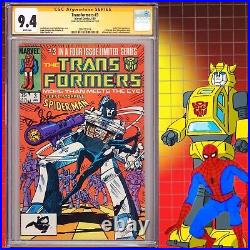 CGC 9.4 SS Transformers #3 signed by Dan Gilvezan G1 Bumblebee Spider-Man 1985