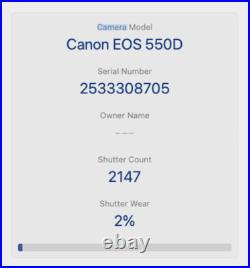 Canon 550D DSLR Camera 18.0MP with 18-55mm, Shutter Count 2147, Good Condition Canon 550D DSLR Camera 18.0MP with 18-55mm, Shutter Count 2147, Good Condition