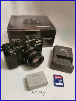Canon PowerShot G11 10MP Compact Digital Camera Black Box, SD Card And battery