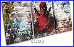 Deadpool Grafitti Urban Movie Greats TREBLE CANVAS WALL ART Picture Print