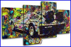 Delorean Vintage Movie Pop BTTF Cars MULTI CANVAS WALL ART Picture Print