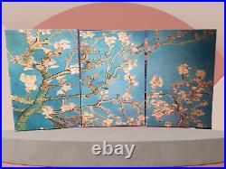 Field of Colourful Flowers 1 set of 3 art triptych canvas / poster Contemporary