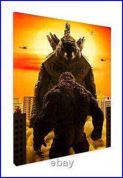 Godzilla Vs Kong New Fight Wall Art Movie Print Framed Picture Artwork Canvas