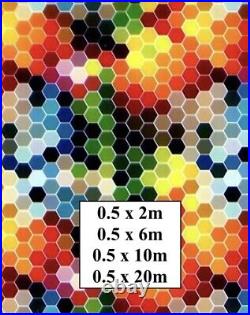 Hydrographic Water Transfer Film Hydro Dipping Print Colourful Hexagons