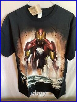 Iron Man All Over Print Vintage L T-Shirt by Mad Engine- NEW UNWORN FREE SHIP