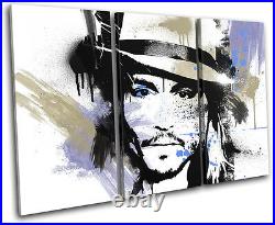 Johnny Depp Abstract Movie Greats TREBLE CANVAS WALL ART Picture Print VA
