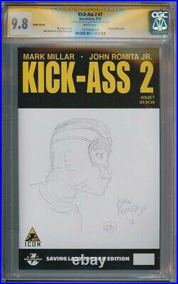 Kick-ass 2 #7 Blank Cgc 9.8 Signature Series Signed John Romita Jr Sketch Movie