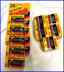 Kodak Gold 24 Exp.'94 & Kodacolor Exp.'88 Film ISO 200 Lot of 10 ROLLS