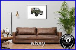 Land Rover Defender Colour Edition Illustration, high quality, signed by artist