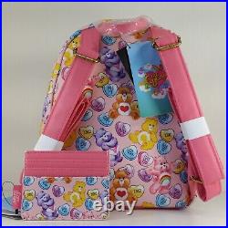 Loungefly Care Bears Candy Hearts Valentines Day Mini Backpack & Cardholder Set