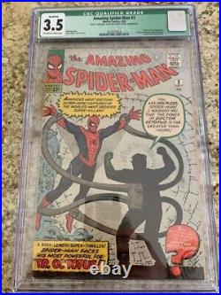MARVEL COMICS KEY Amazing Spiderman #3 VG CGC Qualified 3.5 1ST DR. OCTOPUS