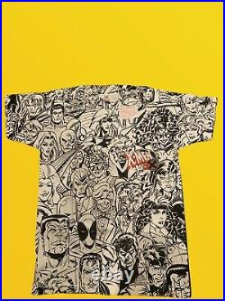 Marvel 1990s Shirt Vintage X Men Mega Print Size L Black/White Deadstock